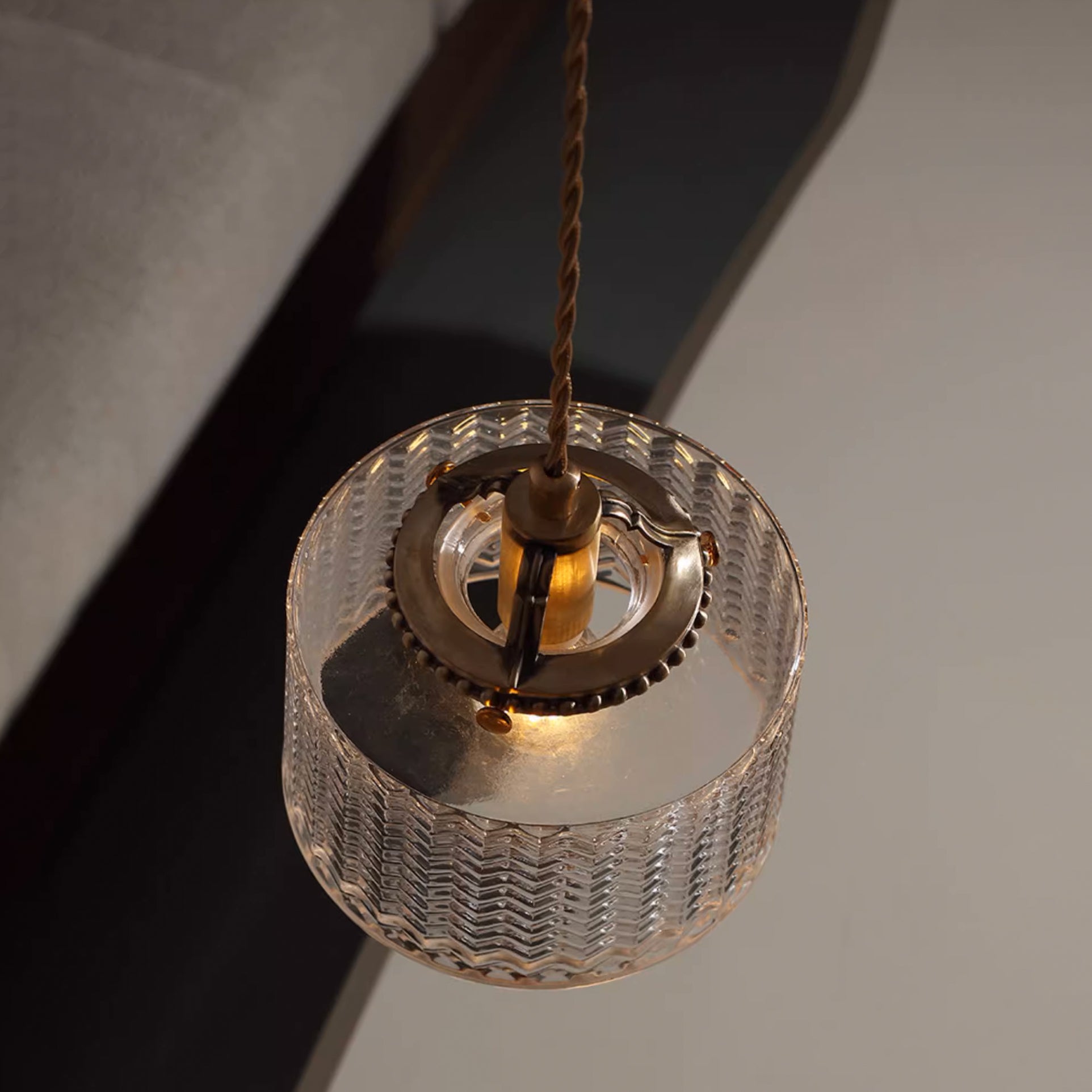 Jaipur Fluted Dome Glass Pendant Light