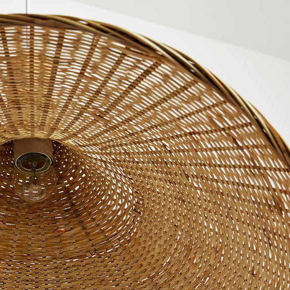 Panama Rattan Bamboo Cage Pendant Light