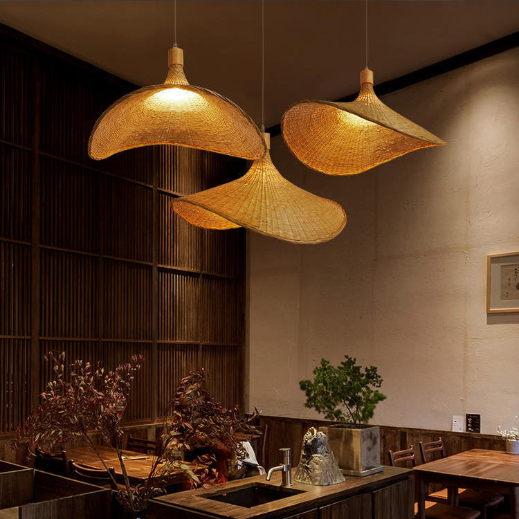 Panama Rattan Bamboo Cage Pendant Light
