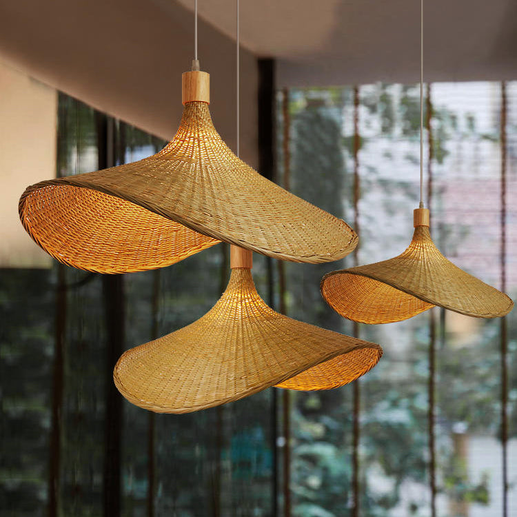 Panama Rattan Bamboo Cage Pendant Light