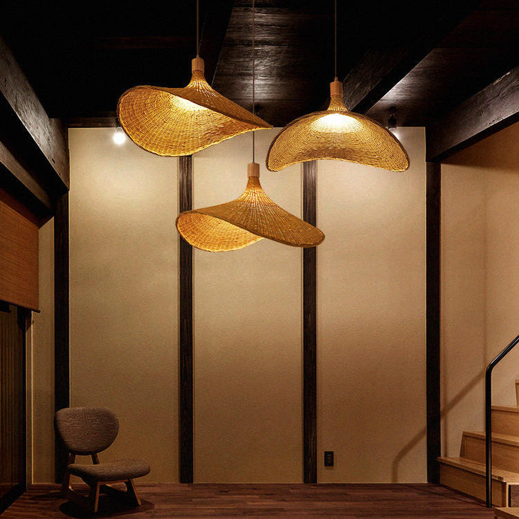 Panama Rattan Bamboo Cage Pendant Light