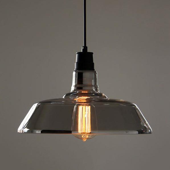 Tinted Glass Shade Industrial Pendant Light