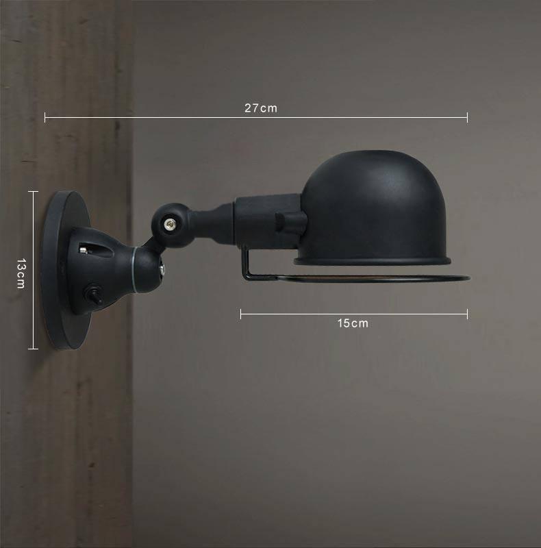 Fotis Short Arm Industrial Wall Light. Rustic Loft Warehouse Inspired Design.