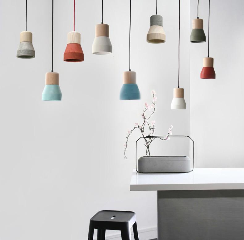 Toro Concrete Wooden Minimalist Pendant Light