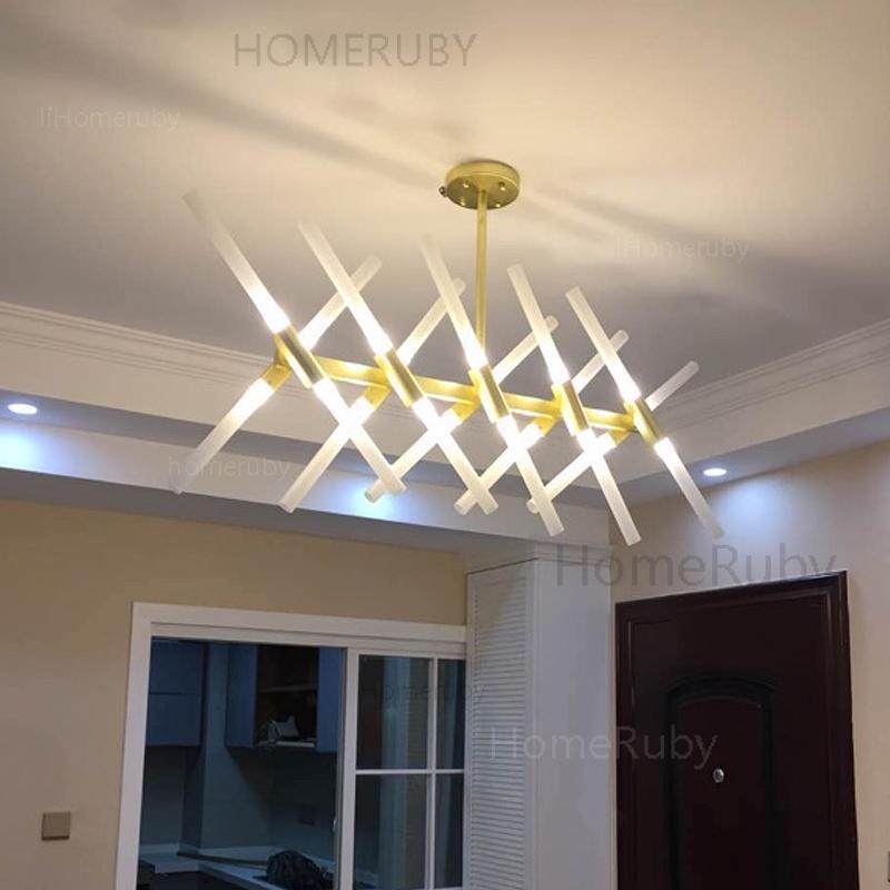LED 20-lights Chandelier Light Symmetrical Forms Modern Style
