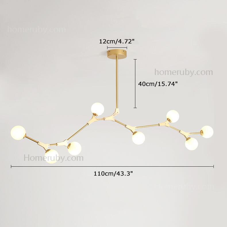 Contemporary Organic Branching 8 Light Chandelier