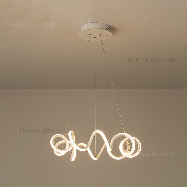 Modern White Revolving LED Chandelier Energy Star Chandelier