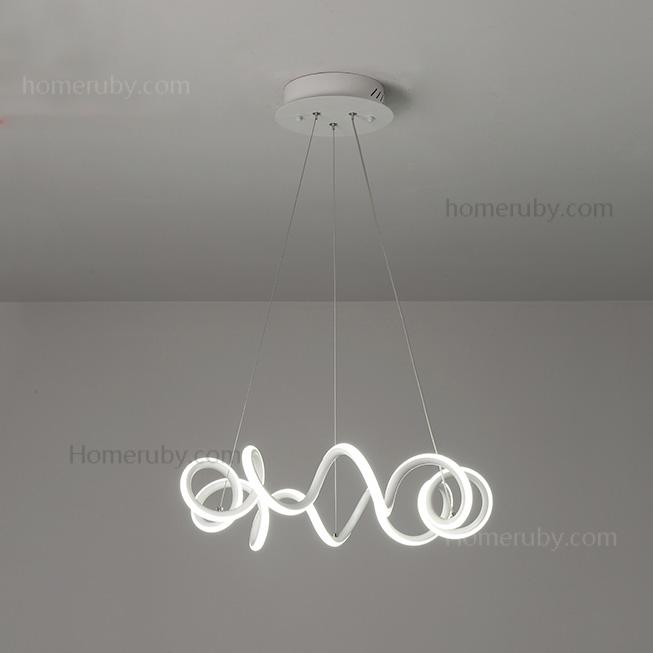 Modern White Revolving LED Chandelier Energy Star Chandelier