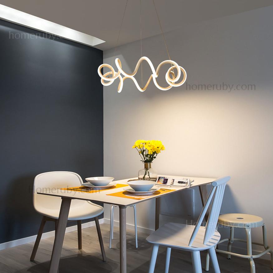 Modern White Revolving LED Chandelier Energy Star Chandelier