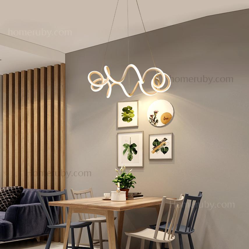 Modern White Revolving LED Chandelier Energy Star Chandelier