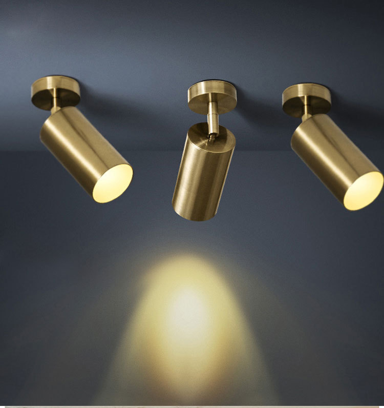 Mid Century Modern 1 Light LED Brass Ceiling Light Spot Light