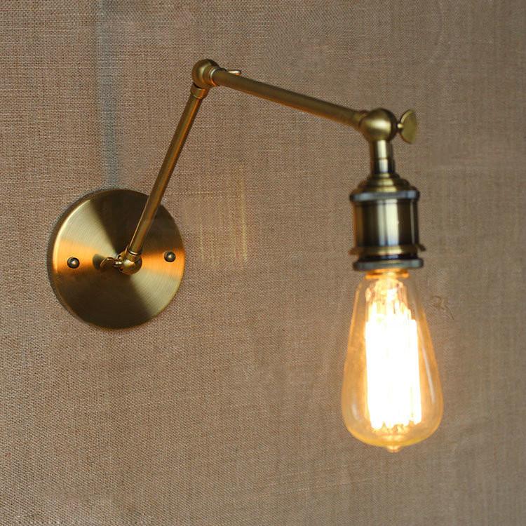 Brass Bare Bulb Industrial Wall Light