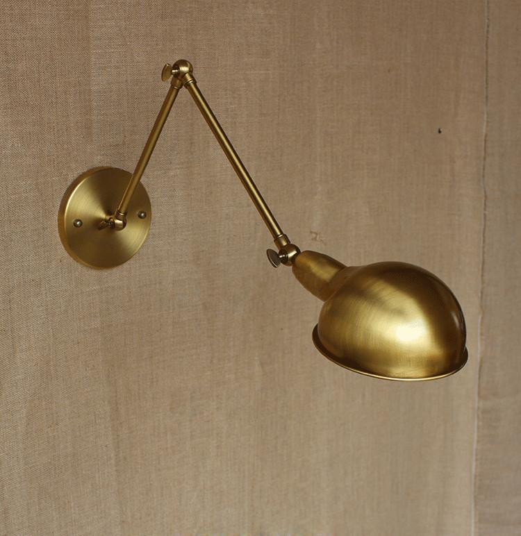 Brass Single Head Shade Industrial Wall Light