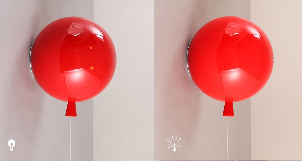 Round Balloon Wall Light With Pull Switch