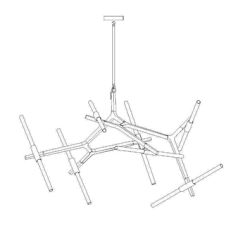 Ténéré Tree Contemporary Designer Ceiling Pendant Light - 18 heads