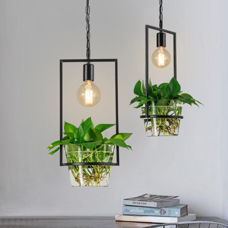 Hanging plant pendant on sale light