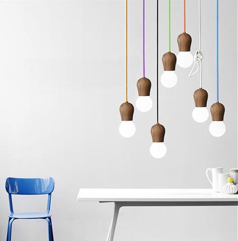 Wooden Socket Minimalist Pendant Light